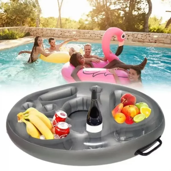 PVC Inflatable Toys Floating Drink Holder Tray Summer Pool Water Party Cooling Cup Holder Large Capacity Inflatable Toys