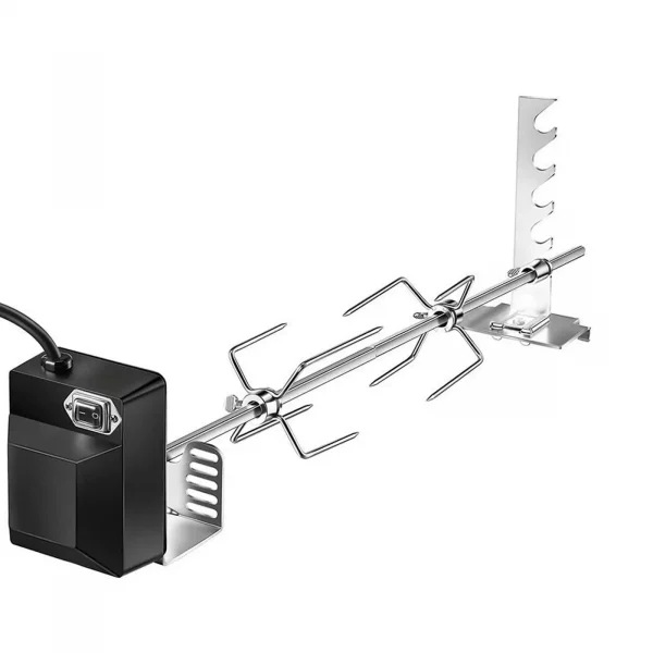 Rotisserie Grill Kit Sturdy Meat Fork Holders Barbecue Bracket Automatic Rotary Frame Tool Set for Outdoor Picnic Hiking EU Plug