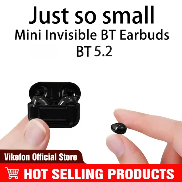 New mini headset bluetooth 5.2TWS invisible headset wireless touch game NFC invisible in-ear noise canceling sports headset